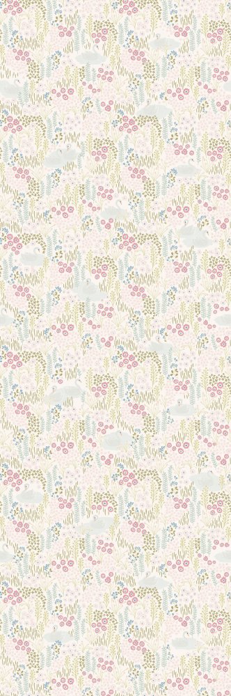 Children's mural non-woven wallpaper 399118, Vintage Swans, 93 x 280 cm, Mini Me, Eijffinger
