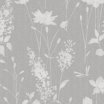 Tapete mit weiß-grauen Blumen 113344, Laura Ashley, Graham & Brown