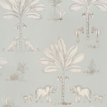 Kindertapete, Palmen, Tiere aus Afrika 220751, Doodleedo, BN Walls