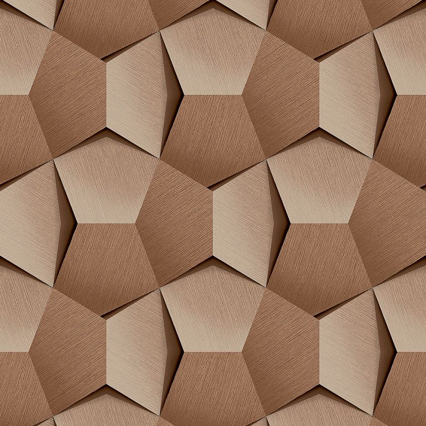 Geometrische braune 3D-Tapete A54602, Vavex 2024