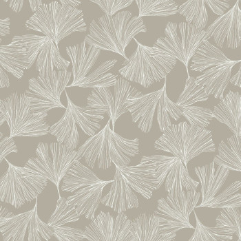 Beigefarbene Tapete, weiße Ginkgoblätter DD3746, Dazzling Dimensions 2, York