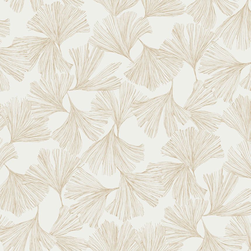 Weiße Tapete, goldene Ginkgoblätter DD3741, Dazzling Dimensions 2, York