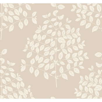 Metallic-Tapete, weiße Zweige, Blätter OS4253, Modern nature II, York