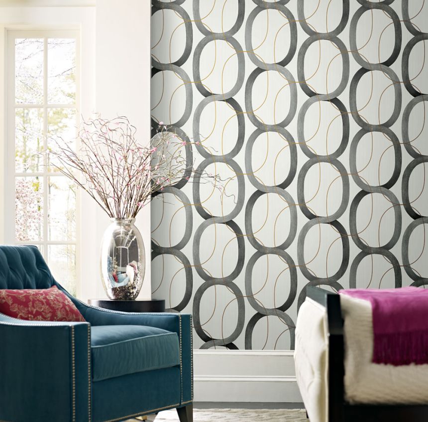 Tapete, geometrisches schwarzes Muster OS4213, Modern Nature II, York