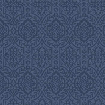 Blaue vorgeklebte Barocktapete DM5037, Damask, York