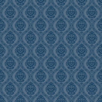 Blaue vorgeklebte Tapete, Damastmuster DM5030, Damask, York