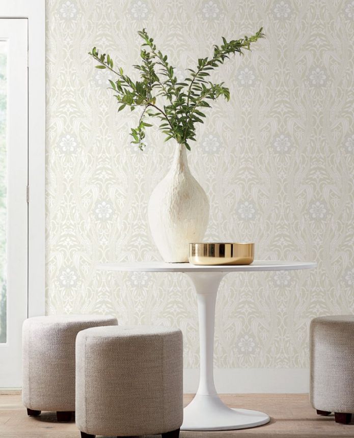 Beige vorgeklebte Tapete -Ornamenten DM4993, Damask, York