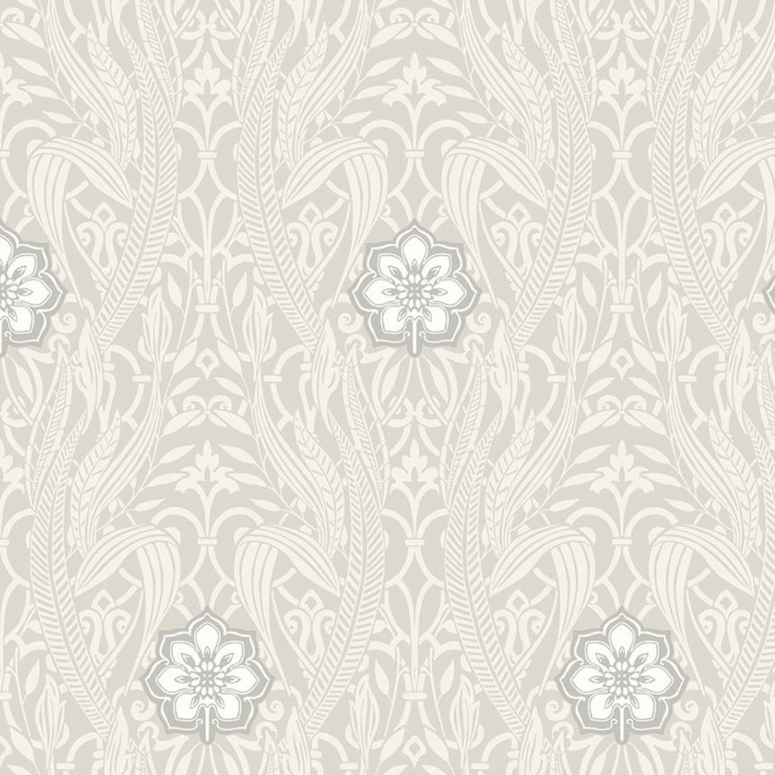 Graue vorgeklebte Tapete -Ornamenten DM4992, Damask, York
