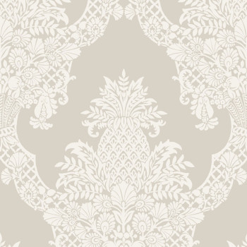 Grau-beige vorgeklebte Tapete, Ornamenten DM4972, Damask, York