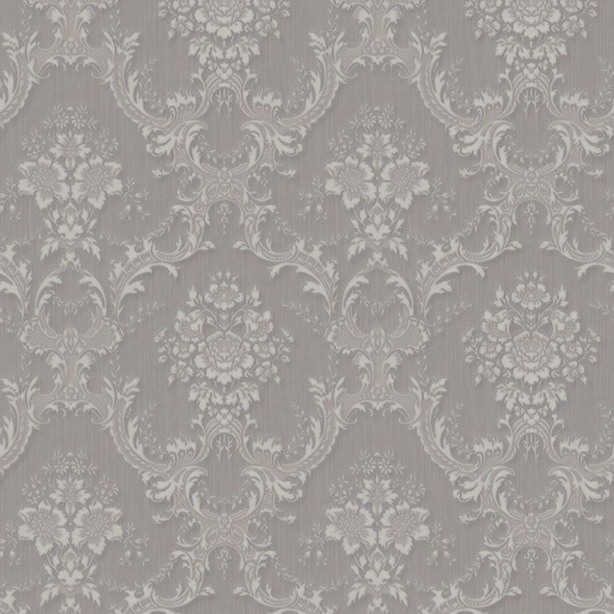 Graue Barocktapete, Z66841, Satin Flowers, Zambaiti Parati