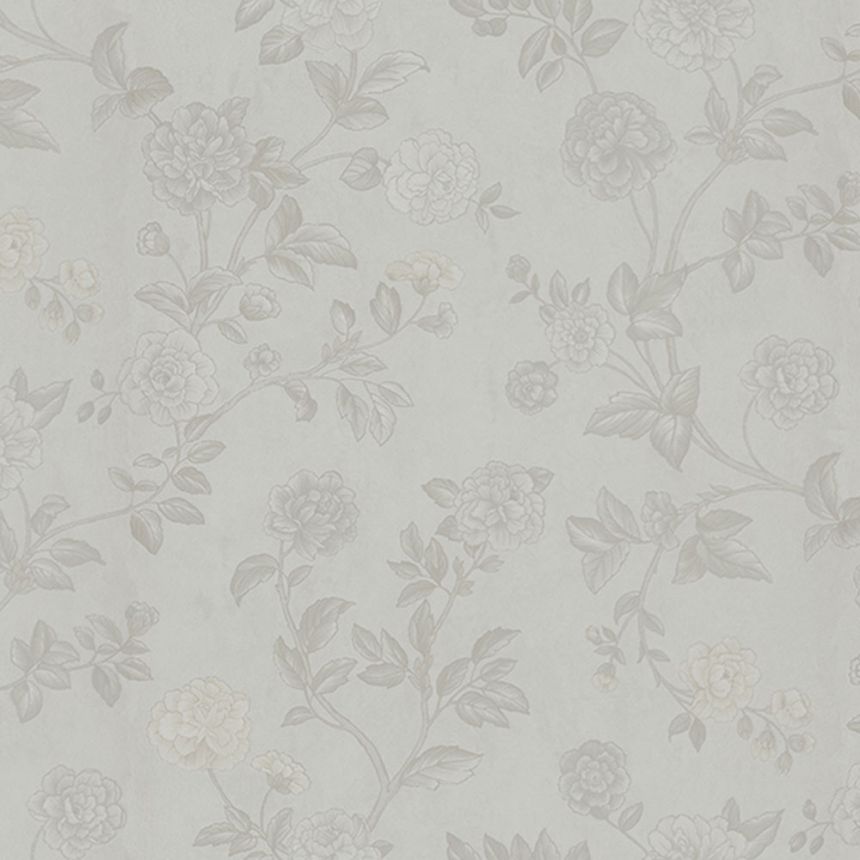 Weiße Tapete Blumen, Z66805, Satin Flowers, Zambaiti Parati