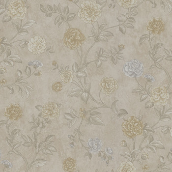 Beige Tapete Blumen, Z66803, Satin Flowers, Zambaiti Parati