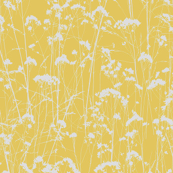 Ocker-silberne Tapete, Wiesenblumen 105458, Reclaim, Graham&Brown